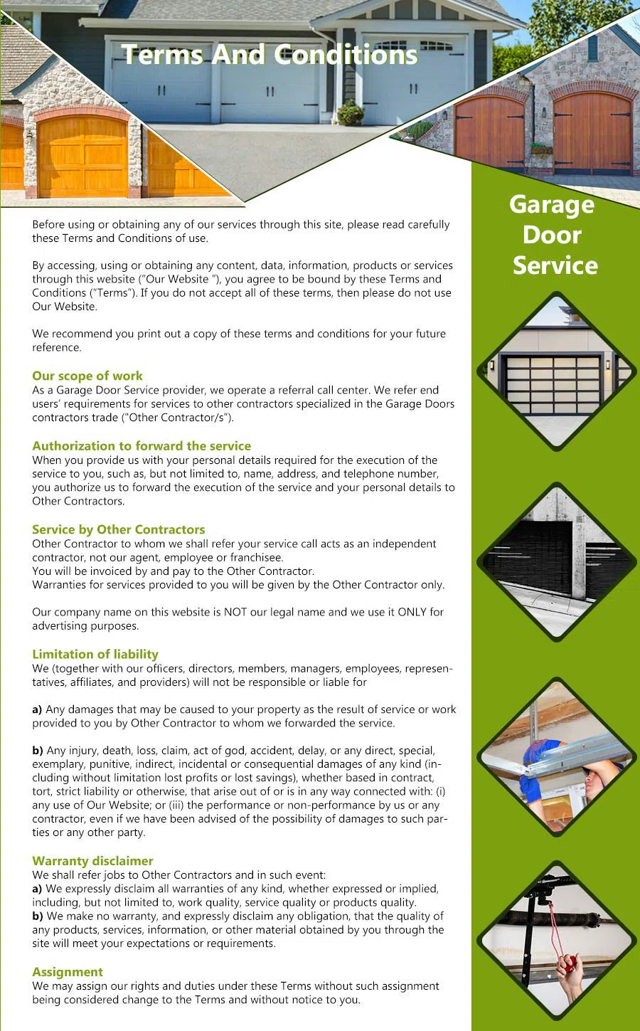 Galaxy Garage Door Repair Service Ray, MI 586-574-5128 - terms5